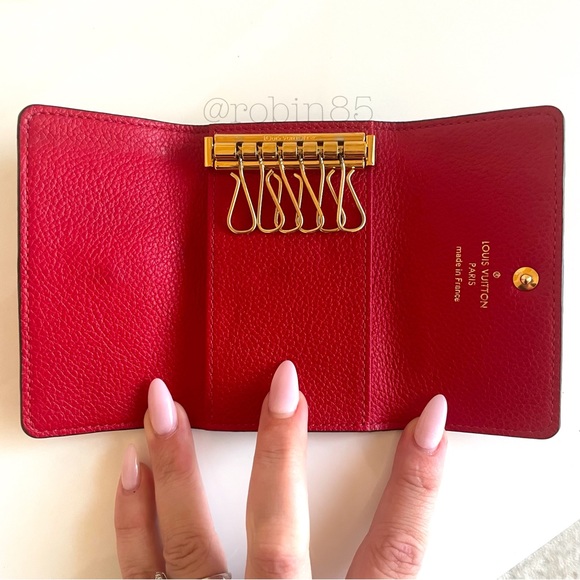 LOUIS VUITTON ❤️ Red Empreinte 6 Ring Key Holder ❤️ Excellent Condition - Picture 6 of 13